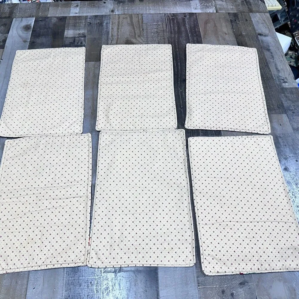 Vtg Vegetable Medley Place Mats set of 6 Colorful‎ Kitchen Farm